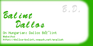 balint dallos business card